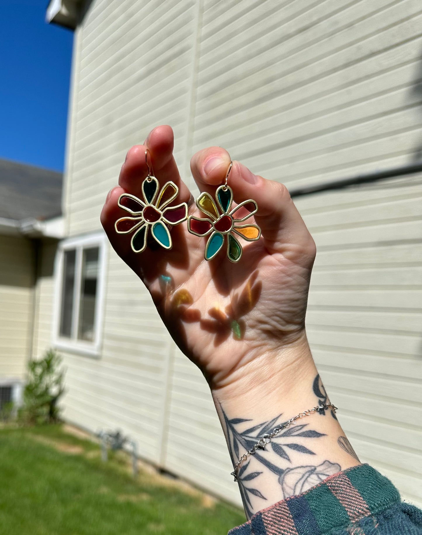 Rainbow "Stained Glass" Flowers