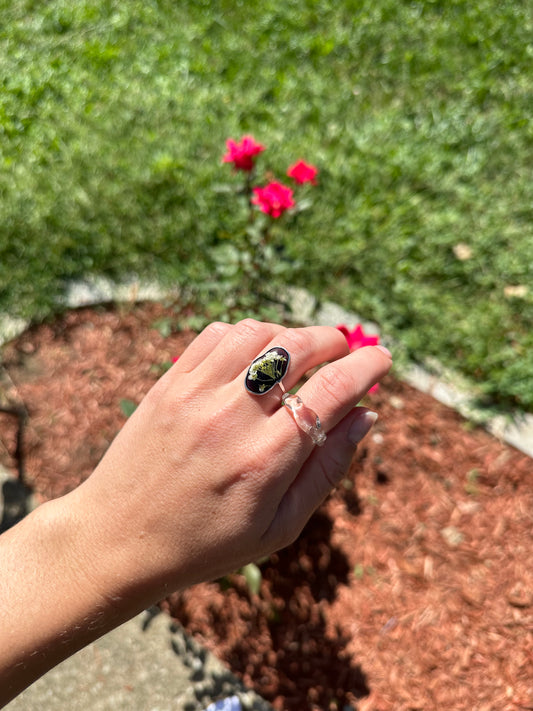 Sweet Alyssum Flower Ring, Size 7.5