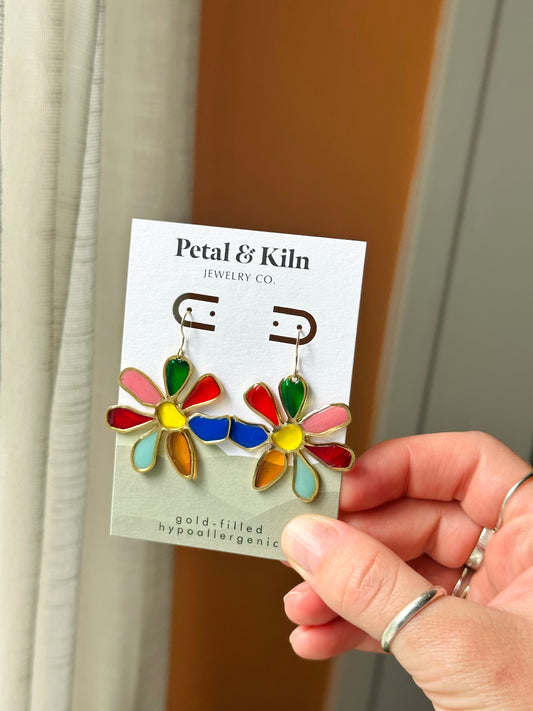 Rainbow "Stained Glass" Flowers