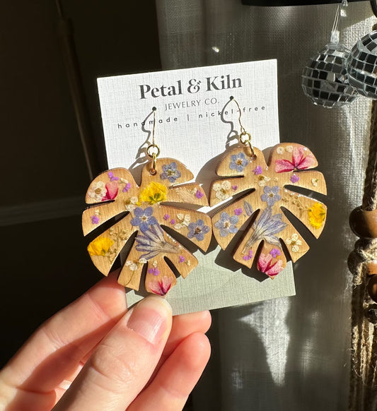 Blue XL Monstera Dangles