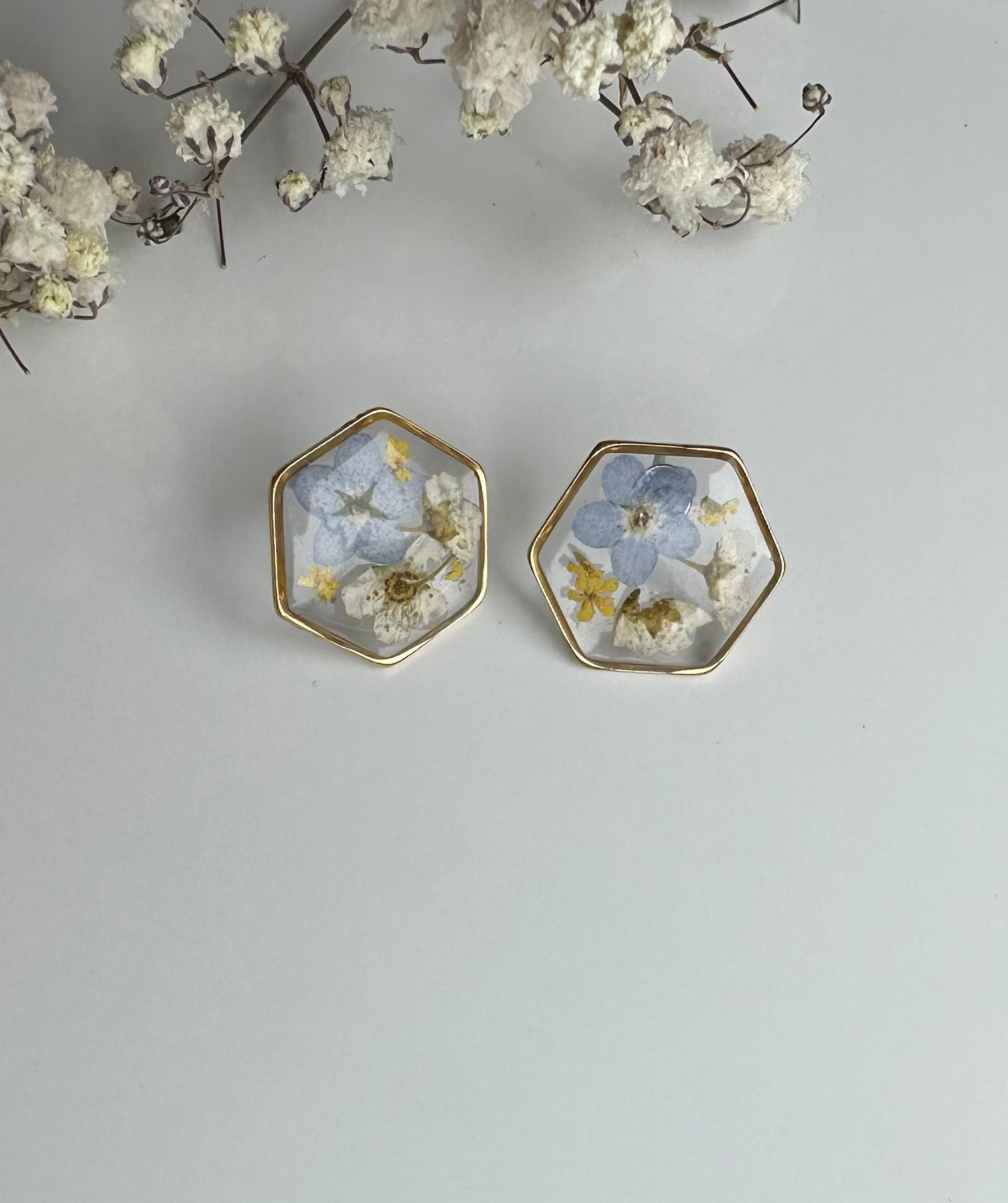 Forget-Me-Not Resin Studs