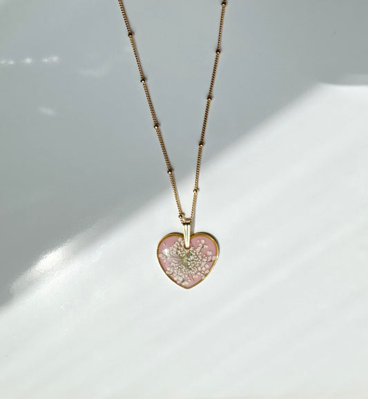 Pink Heart Satellite Necklace