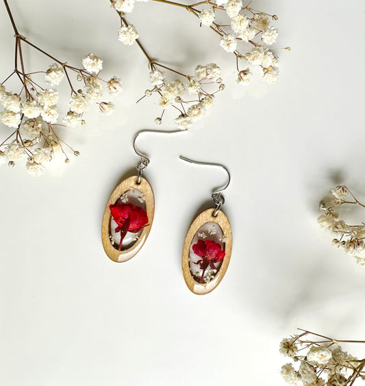 Rose Dangles, Oval Frame
