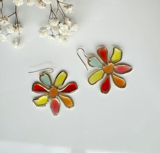 Warm Summer "Stained Glass" Flowers