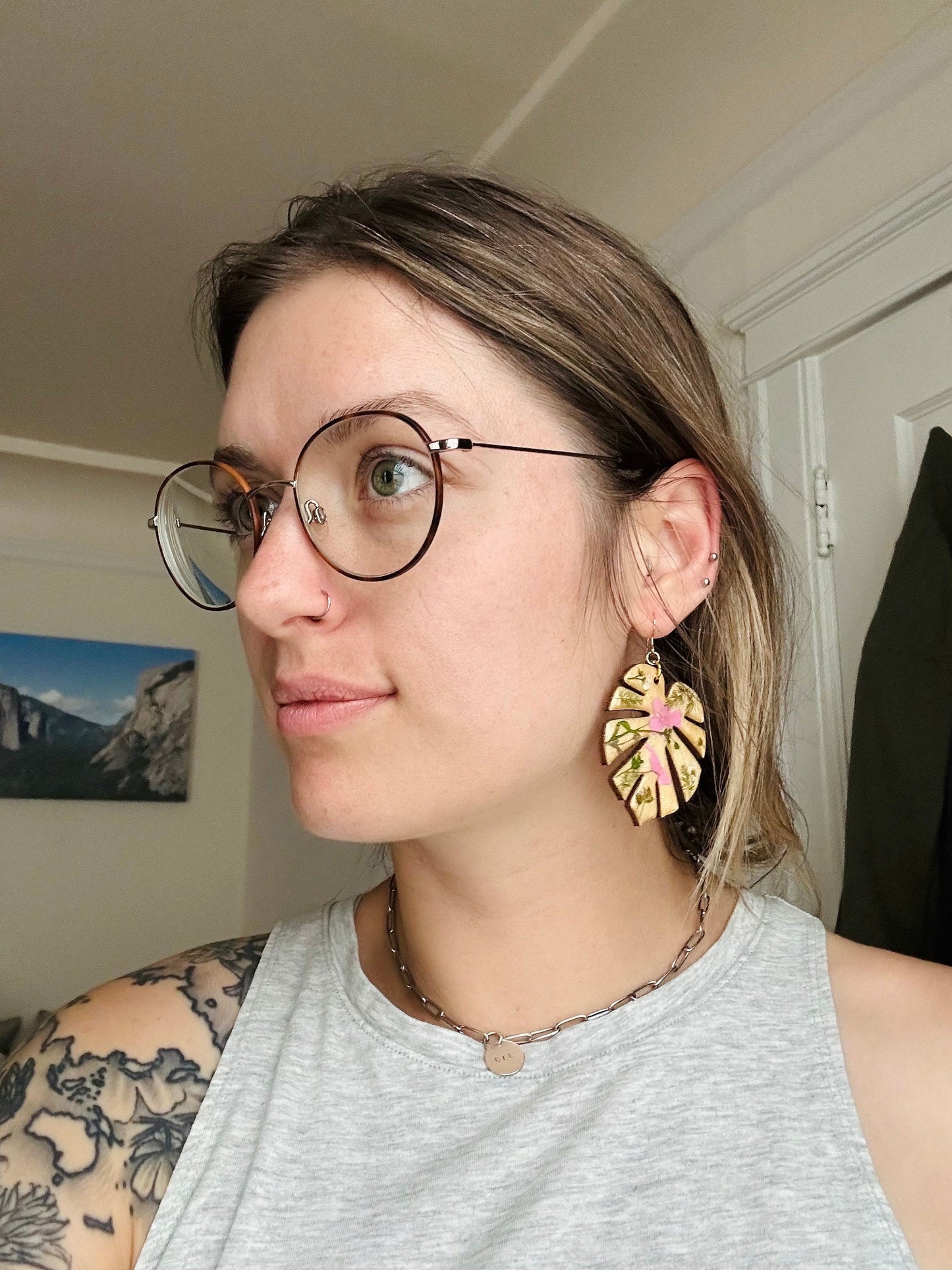 Blue XL Monstera Dangles